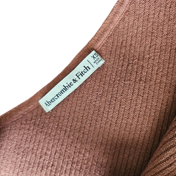 Abercrombie & Fitch One-Shoulder Ribbed Bodysuit in Brown Size XS - Picture 3 of 5